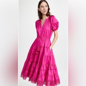 Alexis Raissa Tiered Maxi Dress pink size XS